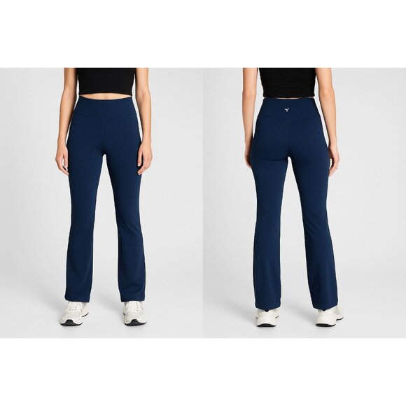 Old Navy Active Womens Extra High-Rise Slim Boot-Cut Go-Dry Pants Blue Medium - Picture 1 of 13